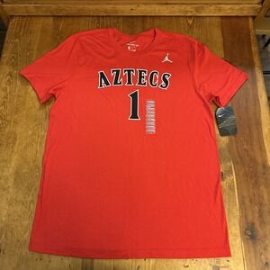 San Diego State AZTECS Red Athletic Cut Nike Tee Shirt‎ Top Jordan NWT Red #1